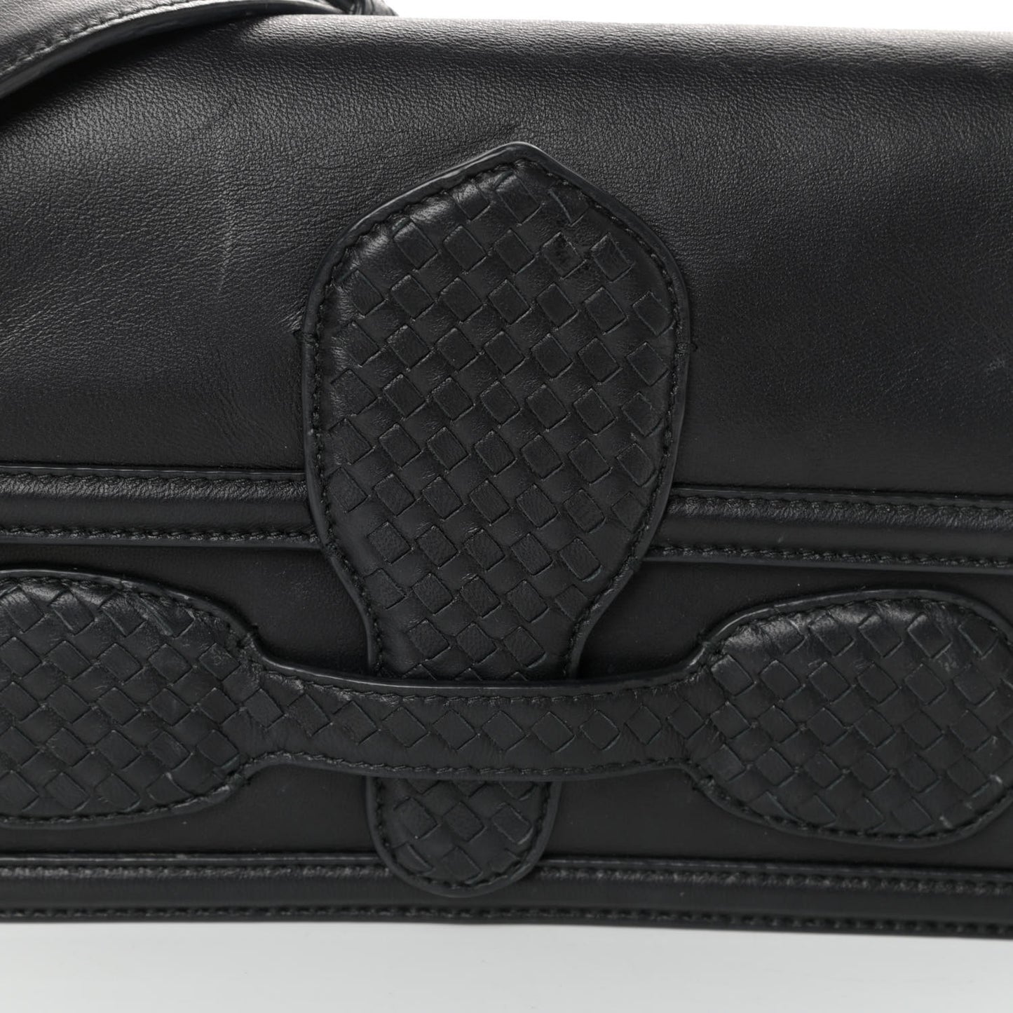 Nappa Micro Intreccio Shoulder Bag Black