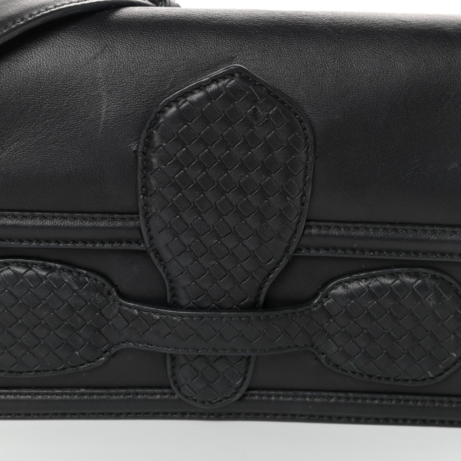 Bottega Veneta Nappa Micro Intreccio Shoulder Bag Black 11 of 12