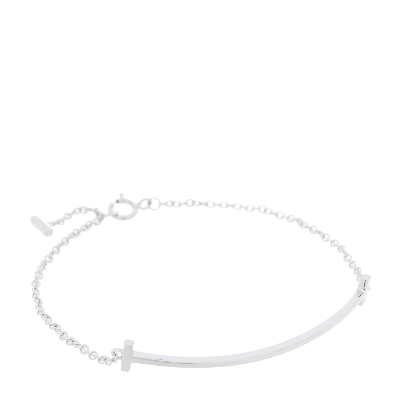 Tiffany 18K White Gold T Smile Bracelet 1 of 4