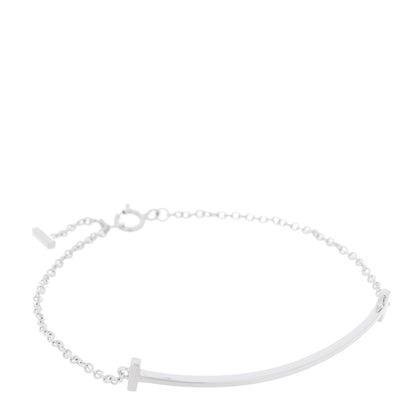 Tiffany 18K White Gold T Smile Bracelet 1 of 4