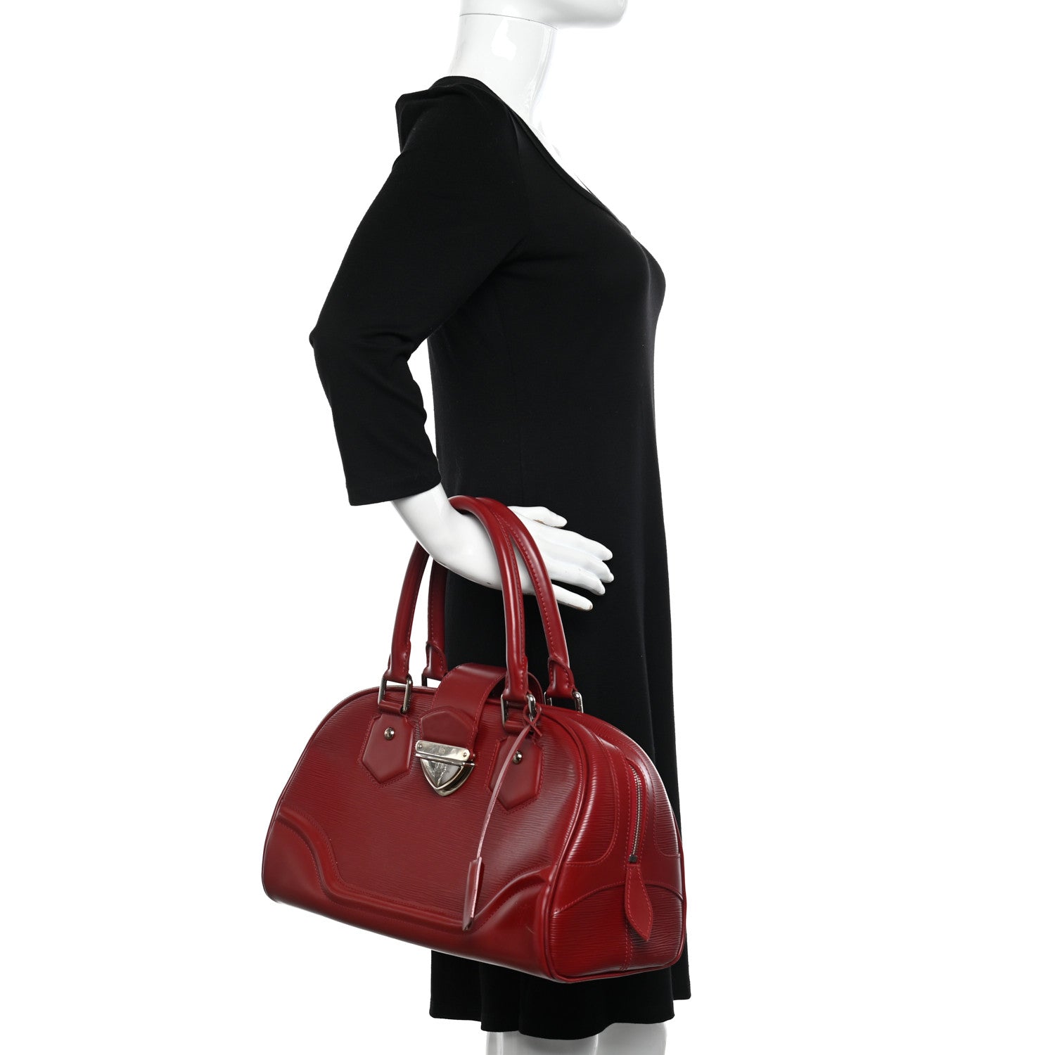 Louis Vuitton Epi Bowling Montaigne GM Red 2 of 14