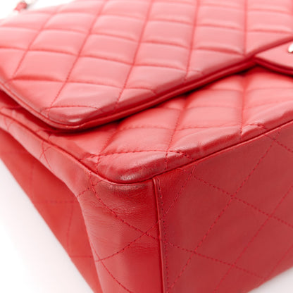 Chanel Lambskin Quilted Maxi Double Flap Red 12 of 13