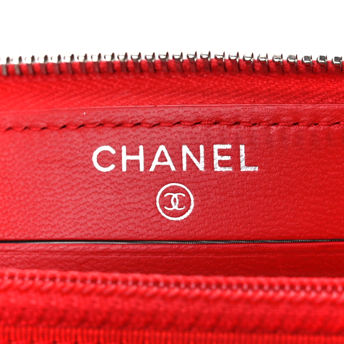Lambskin Quilted Small Zip Around Wallet Red