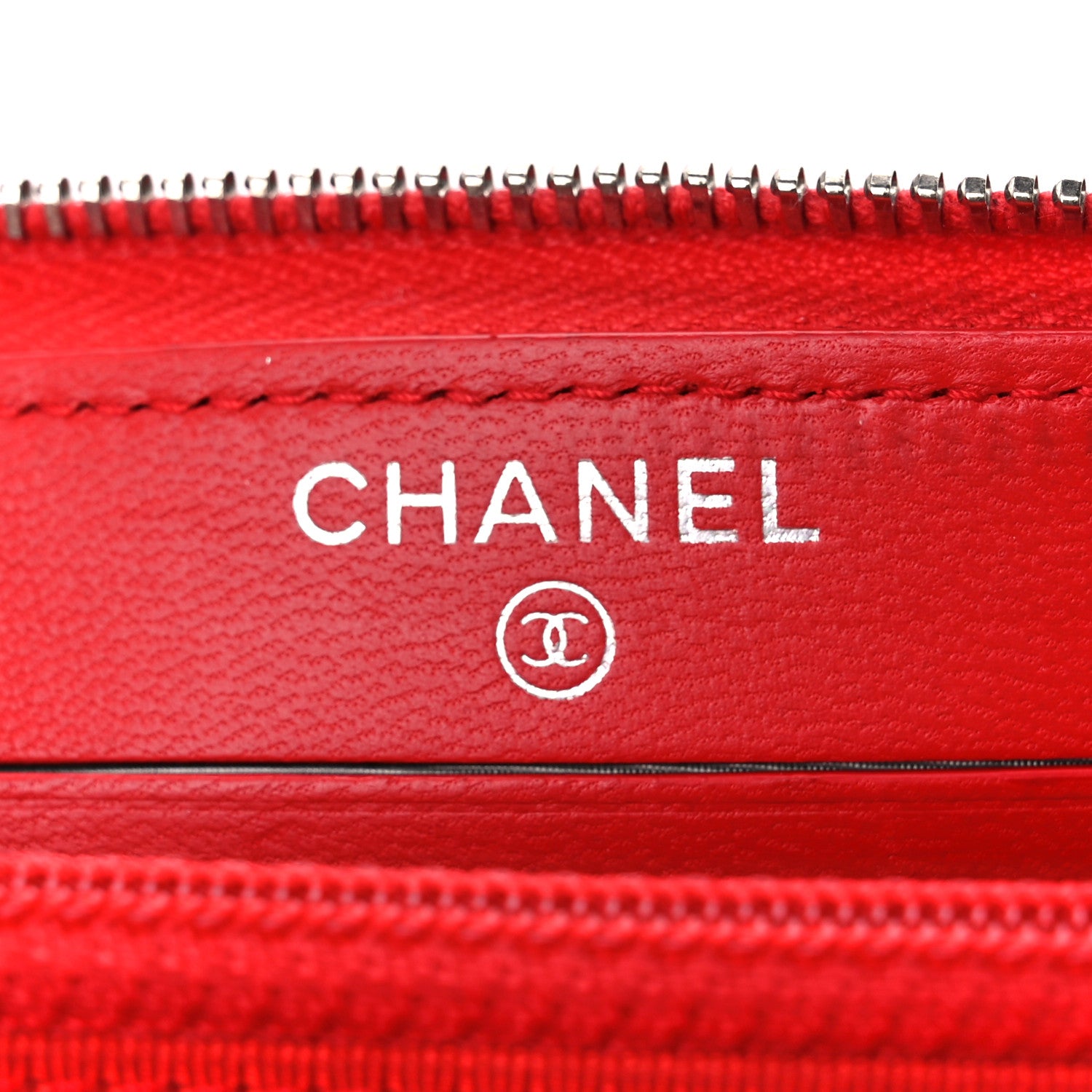 Chanel Lambskin Quilted Small Zip Around Wallet Red 6 of 11