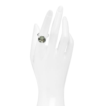 Tiffany Sterling Silver Green Quartz Octagonal Sparklers Cocktail Ring 54 7 2 of 5