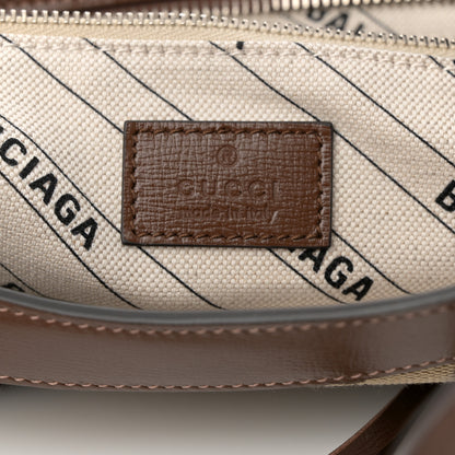 Balenciaga X GUCCI GG Monogram Azalea Calfskin Neo Classic Silver Hardware Medium City Beige Ebony Brown Sugar 8 of 12