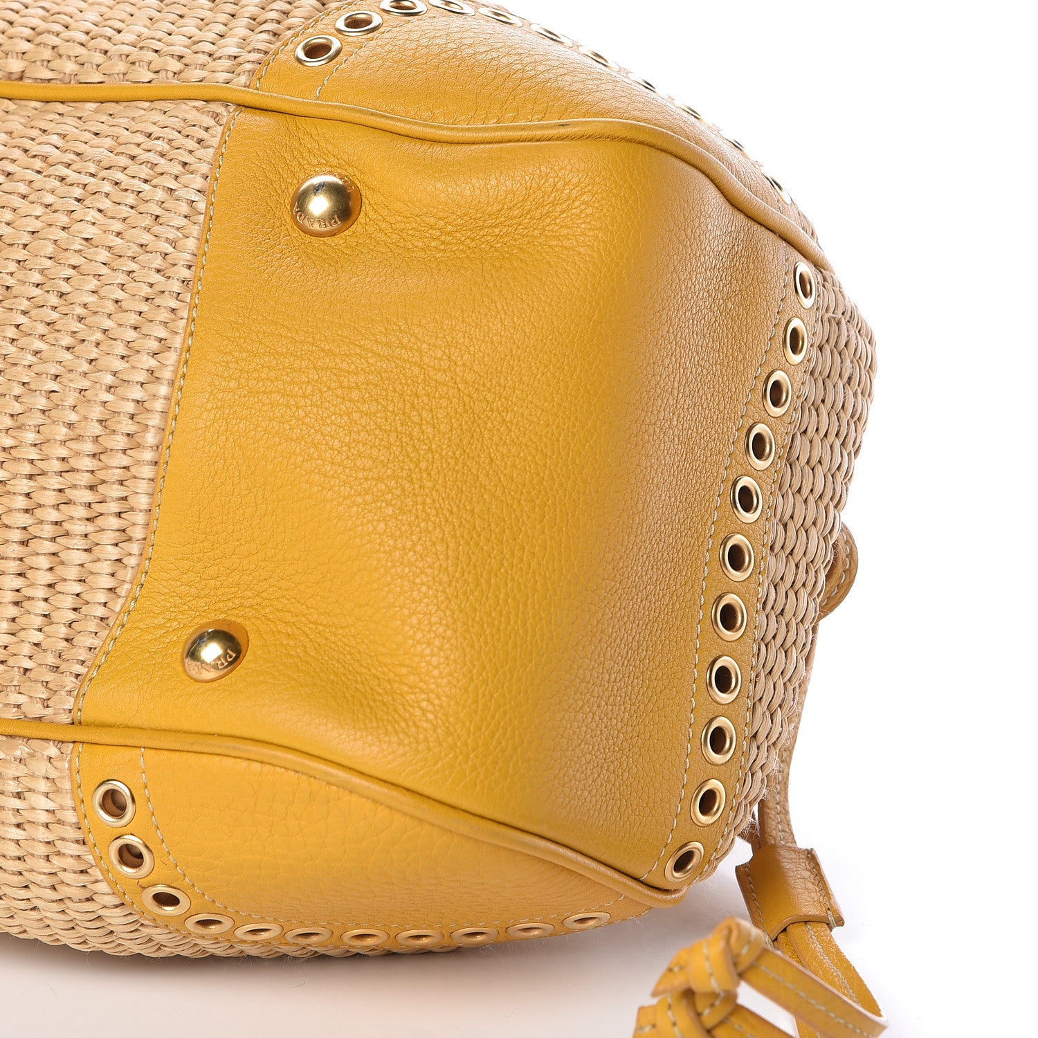 Prada Paglia Vitello Frame Satchel Naturale Mimosa 10 of 10