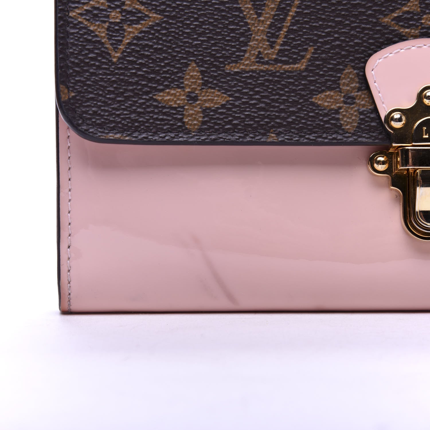 Louis Vuitton Patent Calfskin Monogram Cherrywood Wallet Rose Ballerine 7 of 9