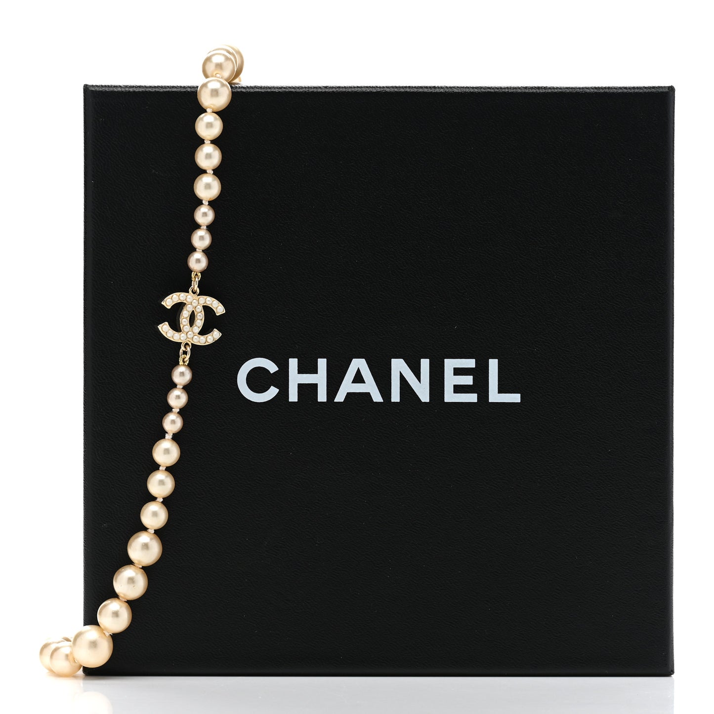 Pearl Multistrand CC Long Necklace Pearly White