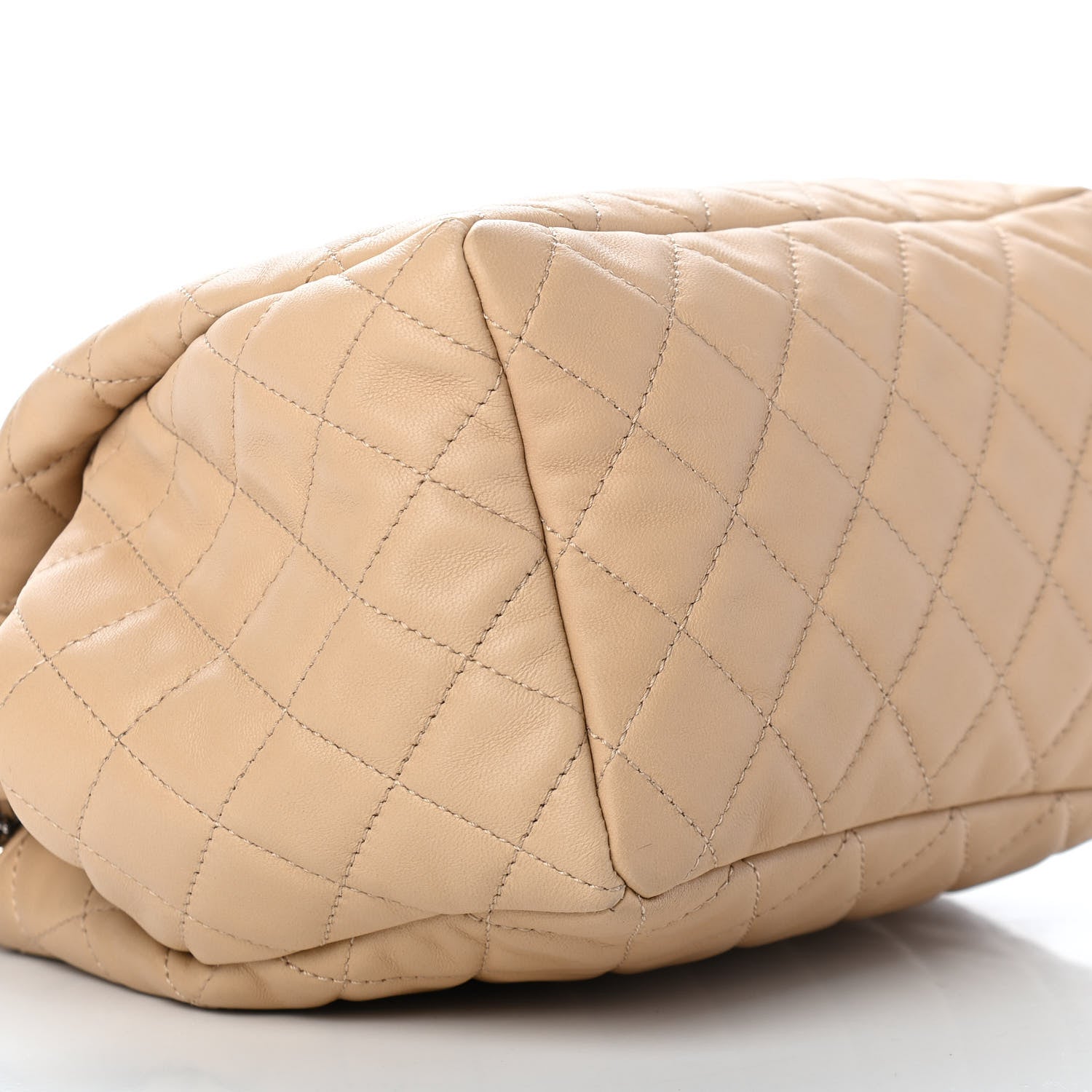 Chanel Lambskin Quilted Small CC Chain Bucket Drawstring Bag Light Beige 8 of 9