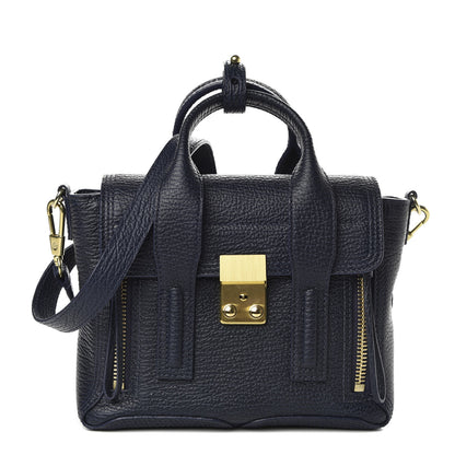 3.1 Phillip Lim 3.1 Textured Calfskin Mini Pashli Satchel Ink 1 of 8