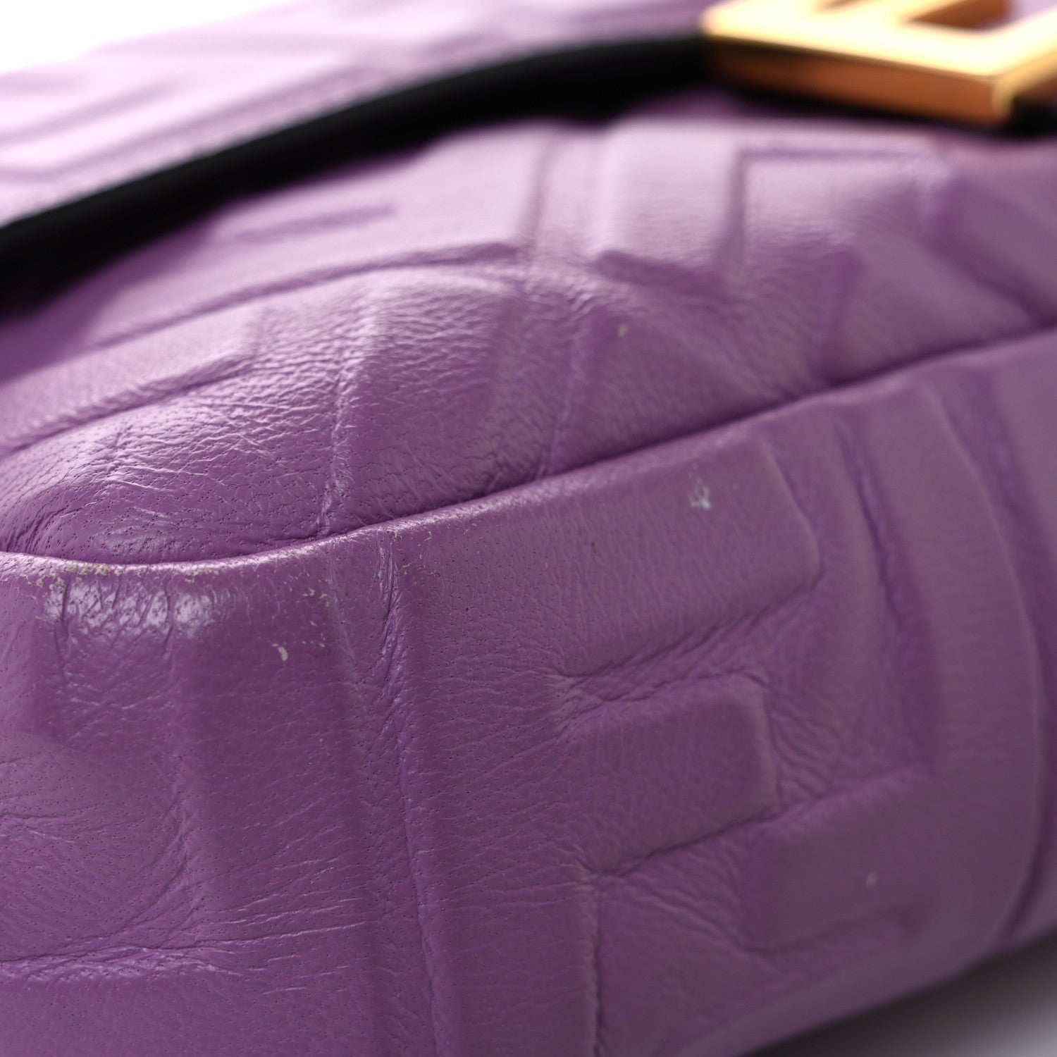 Fendi Nappa FF 1974 Embossed Baguette Agapanto 12 of 13