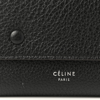 Celine Drummed Calfskin Small Multifunction Folded Wallet Black 8 of 8