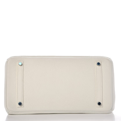 Hermes Taurillon Clemence Birkin 35 White 6 of 37