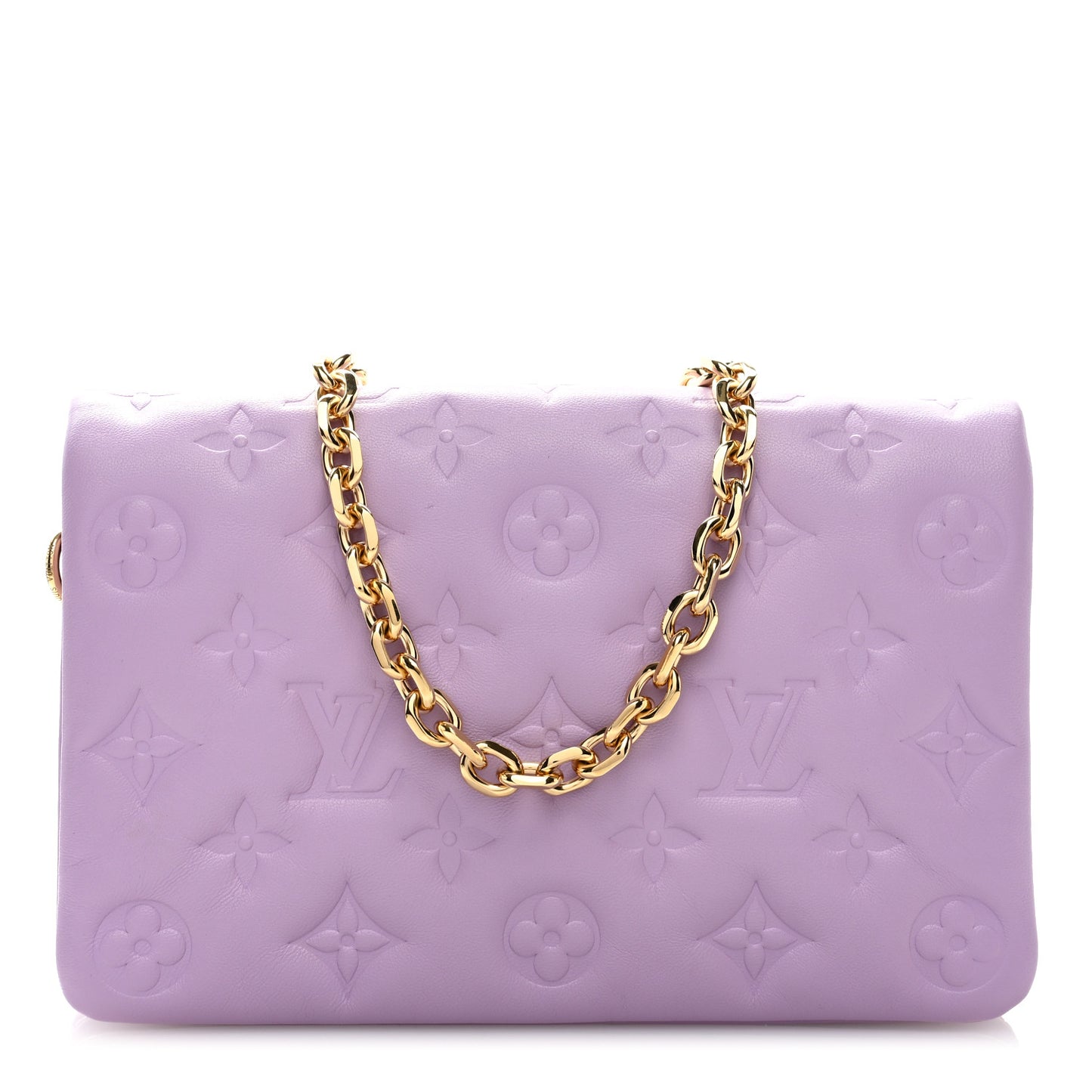 Lambskin Embossed Monogram Pochette Coussin Parme