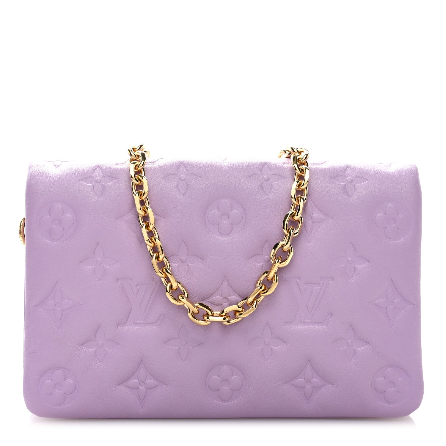 Louis Vuitton Lambskin Embossed Monogram Pochette Coussin Parme 1 of 8