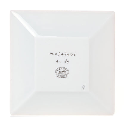 Hermes Porcelain Mosaique Au 24 Square Plate N°1 Gold 3 of 6