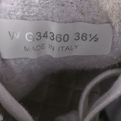 Chanel Suede Calfskin Fabric CC Sneakers 36.5 White 7 of 9