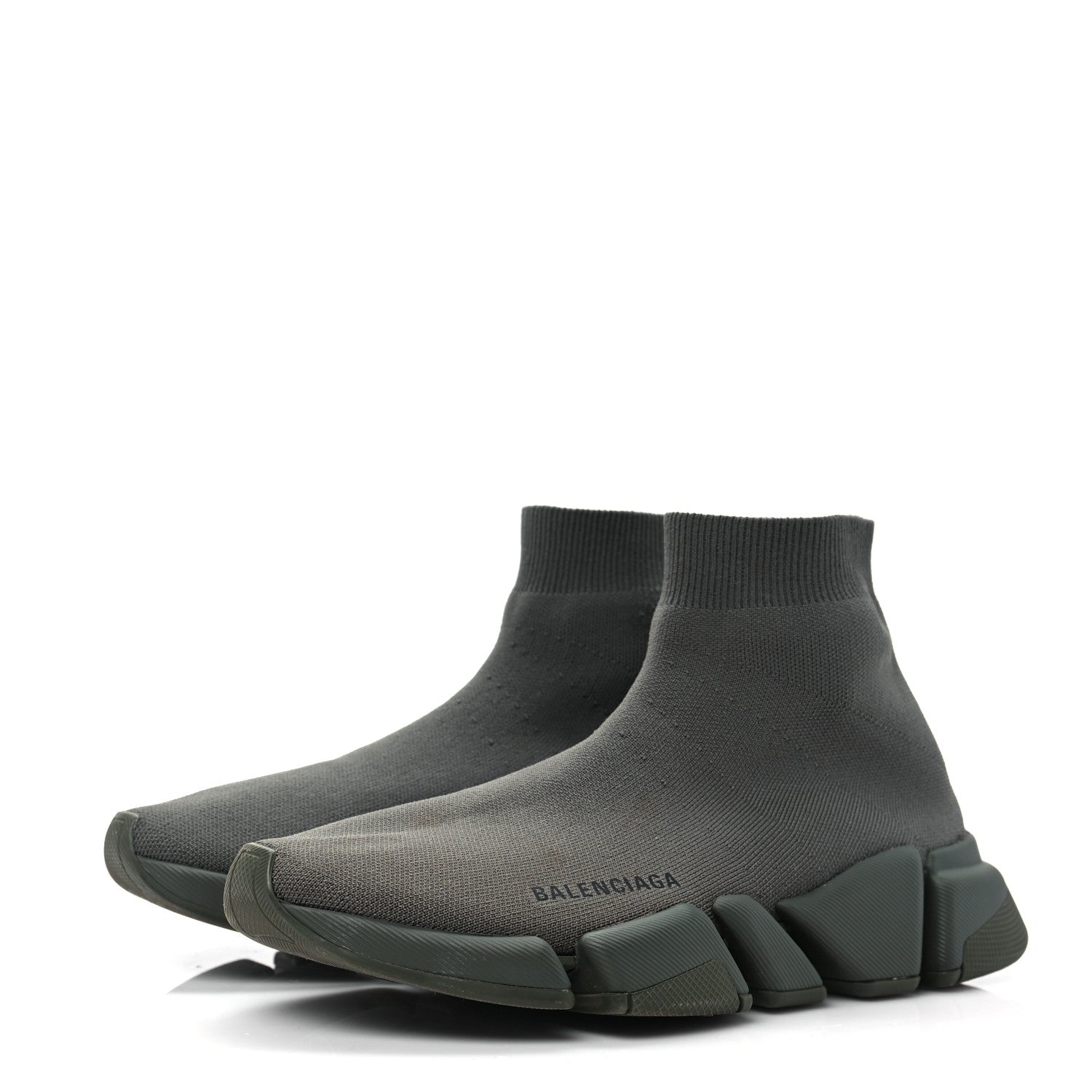 Balenciaga Technical 3D Recycled Knit Womens Speed 2.0 Sneakers 40 Monocolor Dark Kaki 3 of 7