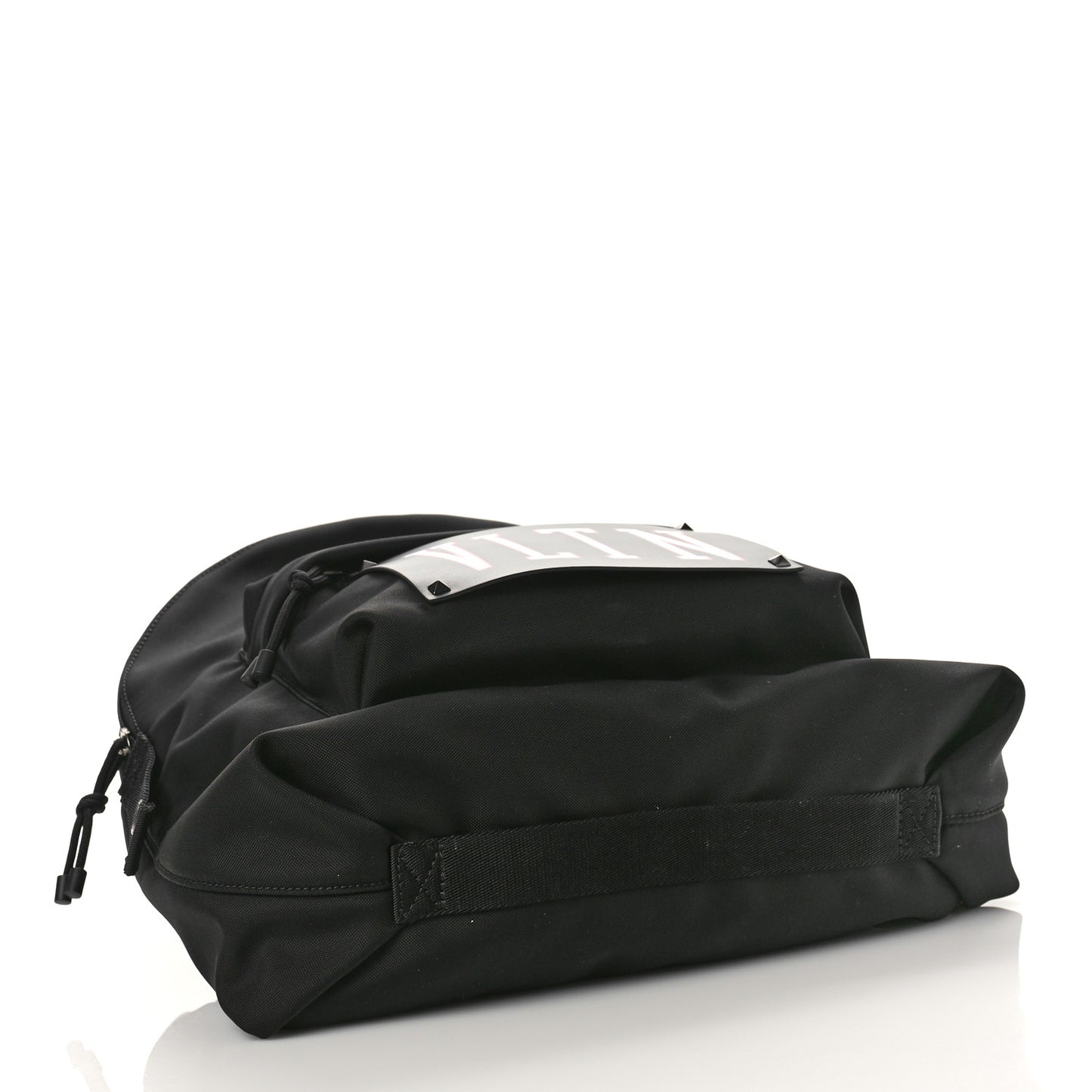 Nylon VLTN Logo Patch Backpack Black