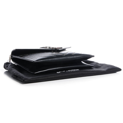 Saint Laurent Calfskin Monogramme Chevron Studded Shoulder Bag Black 4 of 8