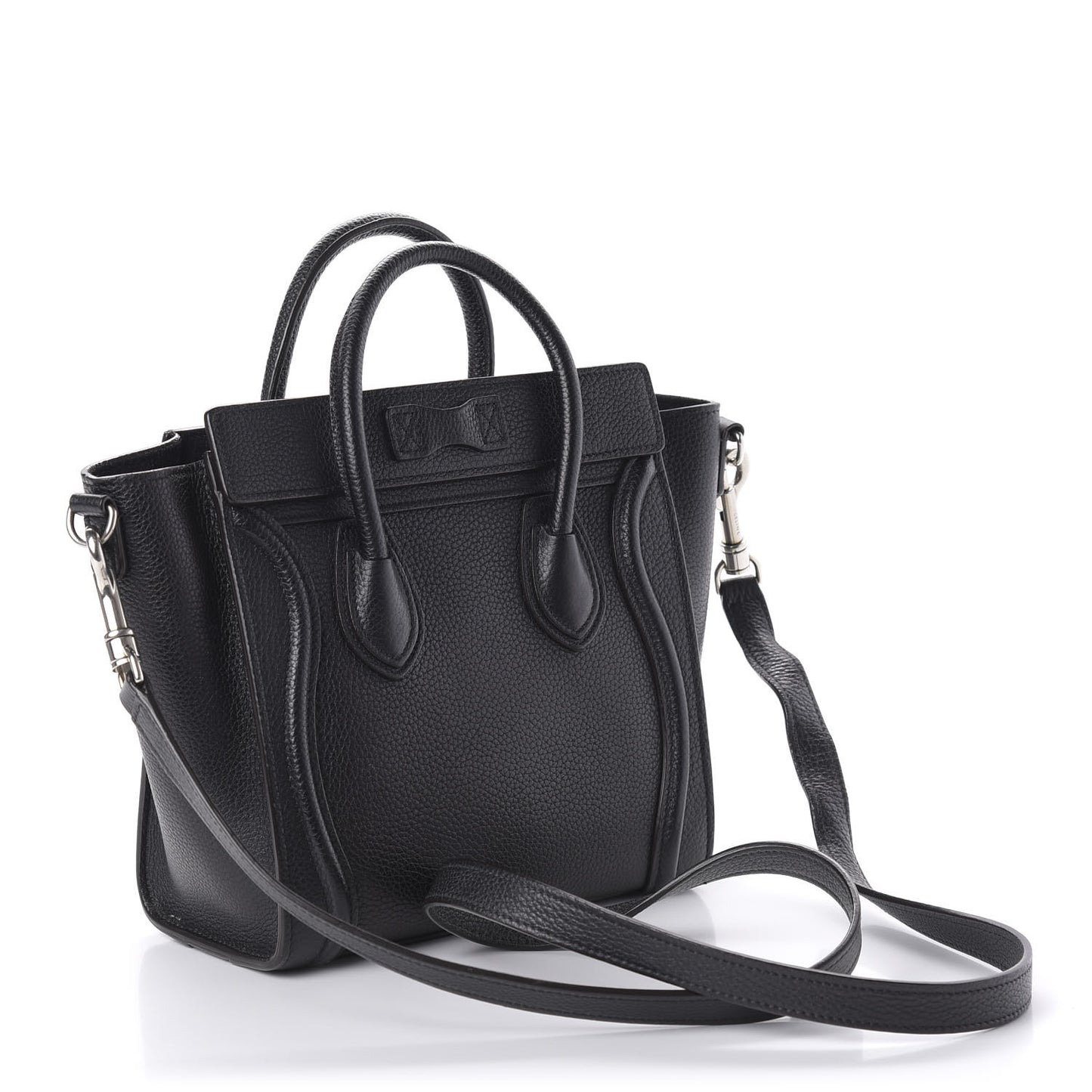 Drummed Calfskin Nano Luggage Black