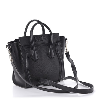Celine Drummed Calfskin Nano Luggage Black 4 of 11