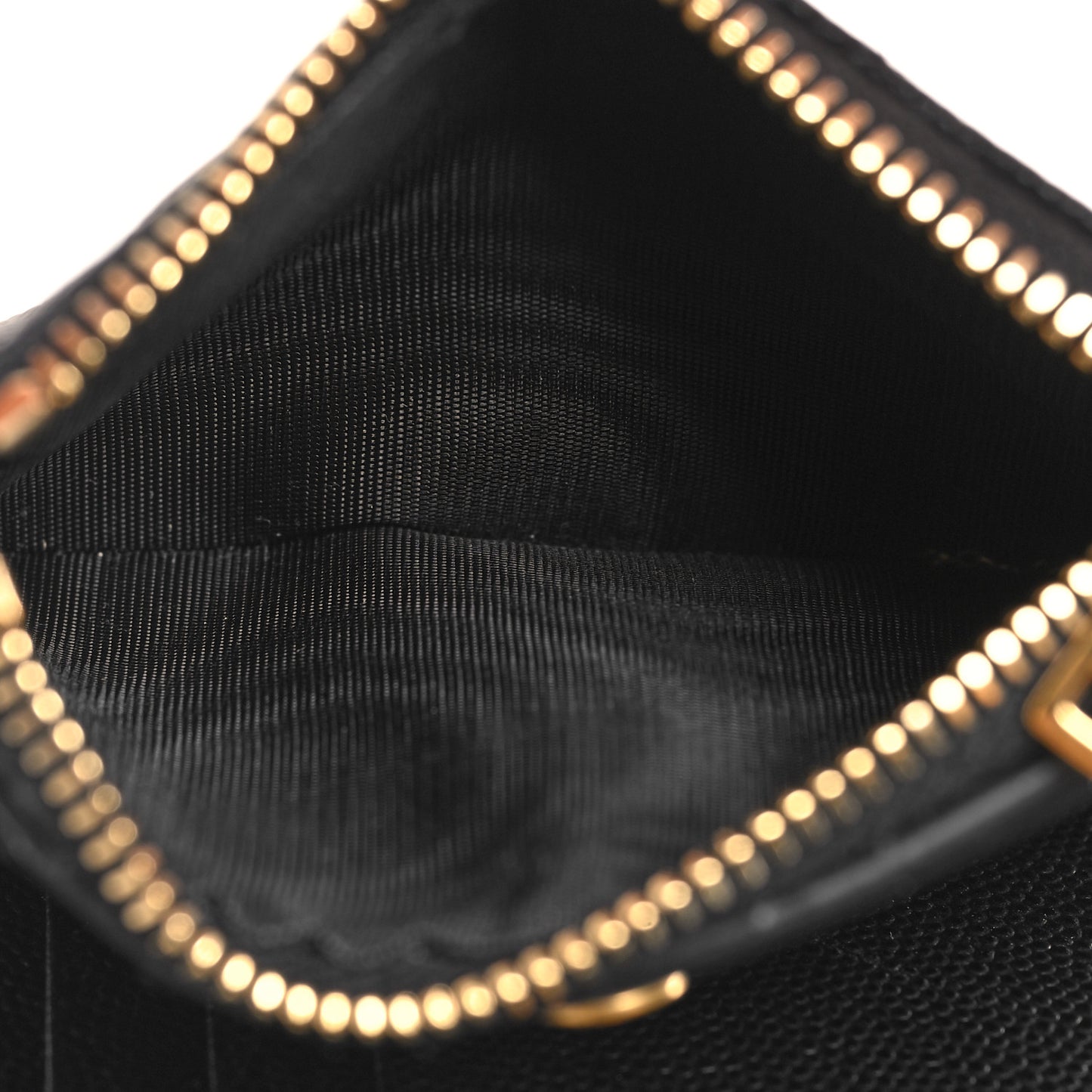 Grain De Poudre Matelasse Chevron Monogram Zipped Two-Part Wallet Black