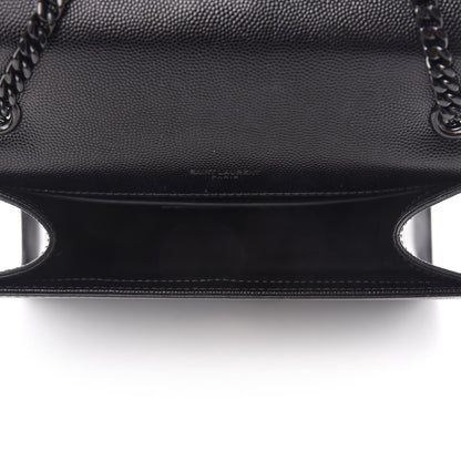 Saint Laurent Grain De Poudre Small Monogram Kate Satchel Black 5 of 10