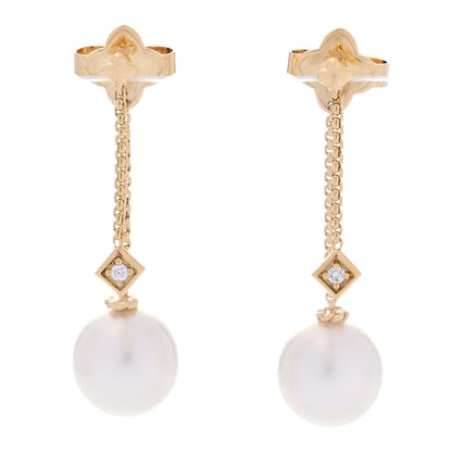 David Yurman 18K Yellow Gold Pearl Diamond Solari Drop Earrings 1 of 6