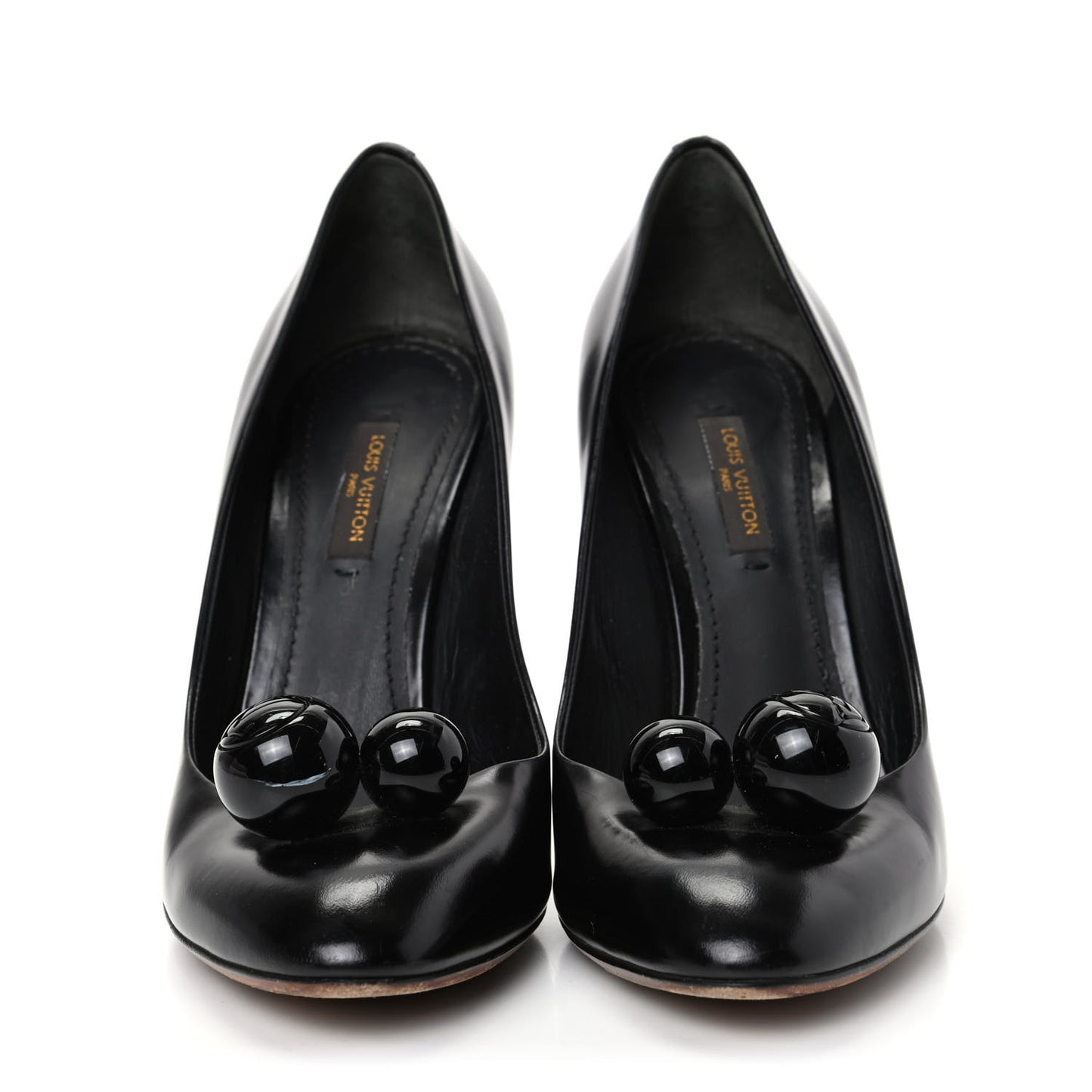 Glazed Calfskin Betty Pumps 37.5 Black