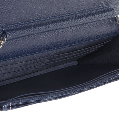 Chanel Caviar Quilted Wallet on Chain WOC Navy 5 of 9