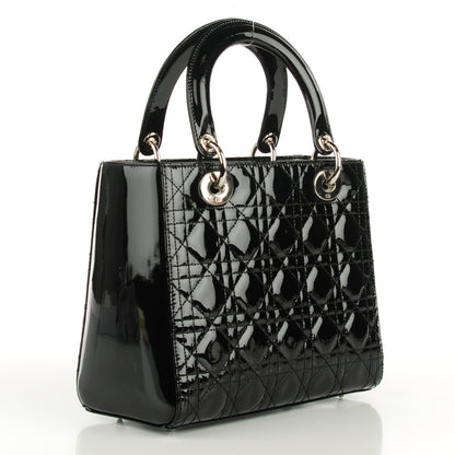 Christian Dior Patent Cannage Medium Lady Dior Black 3 of 7