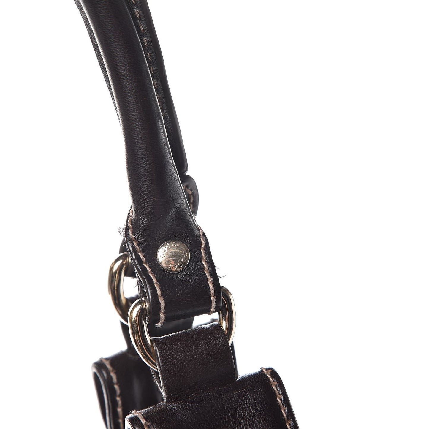 Monogram Studded Pelham Tote Dark Brown
