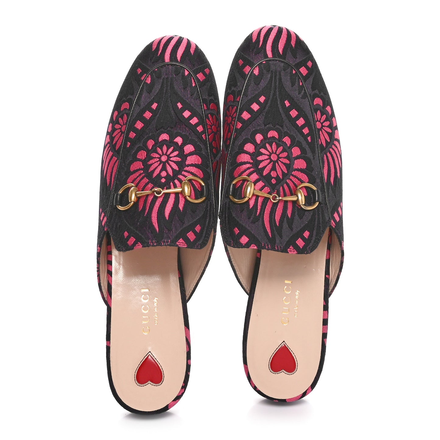 Jacquard Floral Womens Princetown Slippers 39 Pink