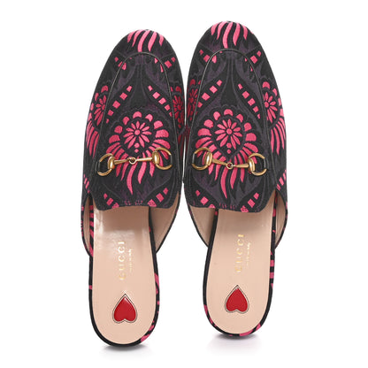 Gucci Jacquard Floral Womens Princetown Slippers 39 Pink 2 of 8