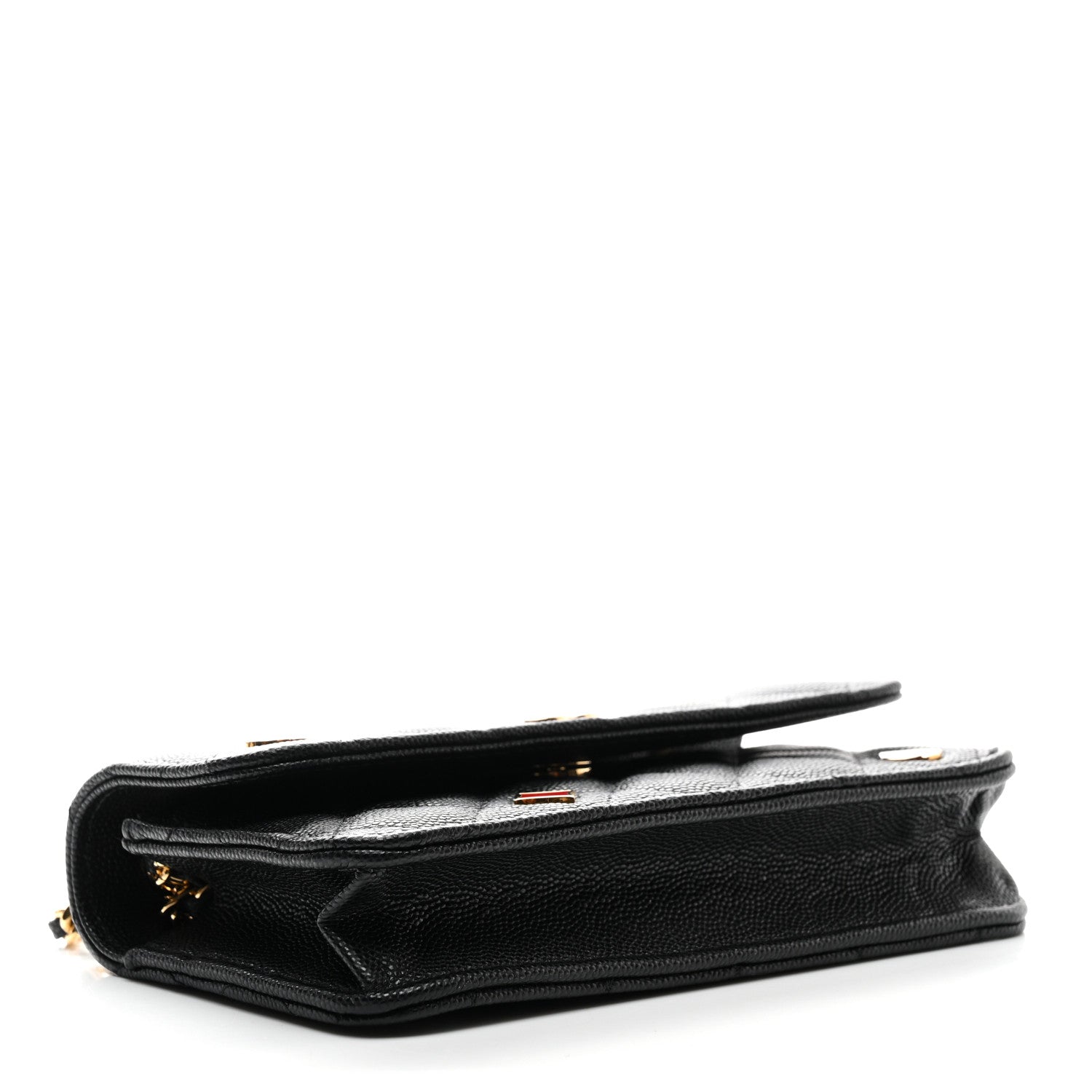 Chanel Caviar Quilted Enamel Coco Casino Flap Phone Holder With Chain Black 4 of 11