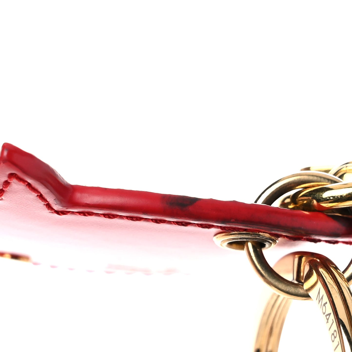 Calfskin Monogram Pig Bag Charm Key Holder Rouge