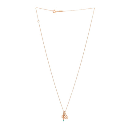 Tiffany 18K Rose Gold Enamel Ampersand Snowflake Match Pendant Necklace Blue 3 of 6