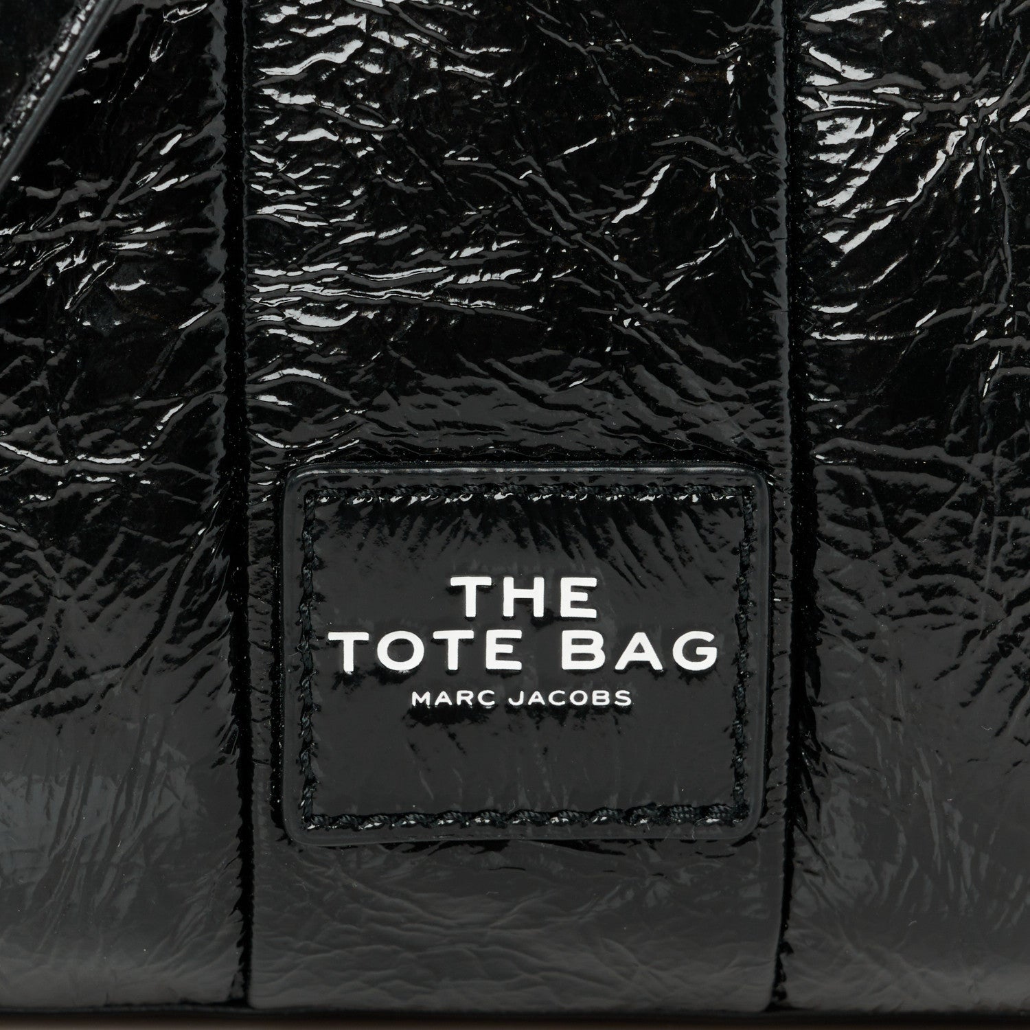 Marc Jacobs Shiny Crinkled Calfskin Mini The Tote Bag Black 8 of 11