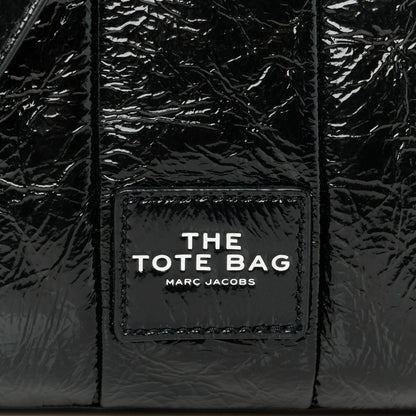 Marc Jacobs Shiny Crinkled Calfskin Mini The Tote Bag Black 8 of 11