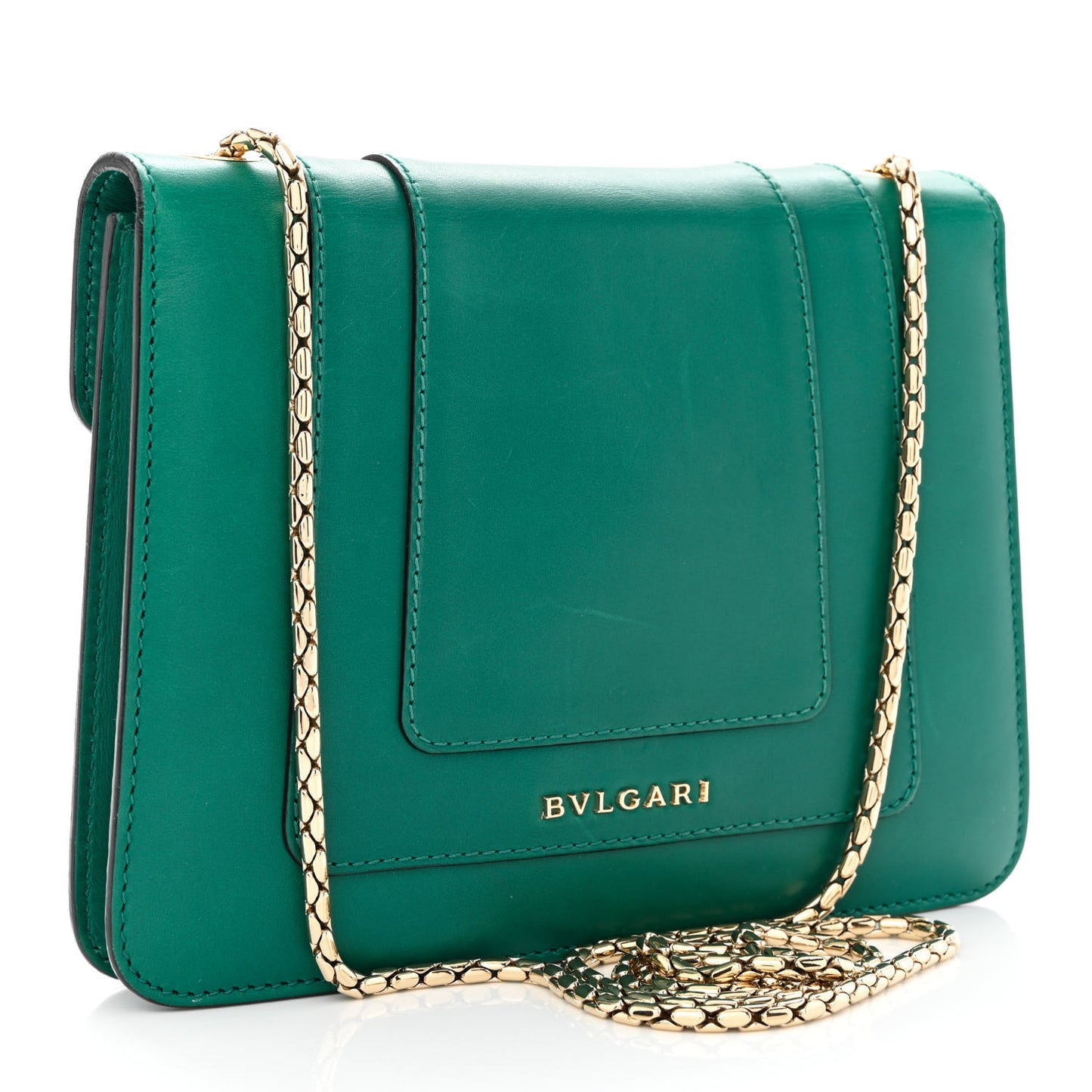 Calfskin Small Serpenti Forever Snake Strap Crossbody Bag Emerald Green