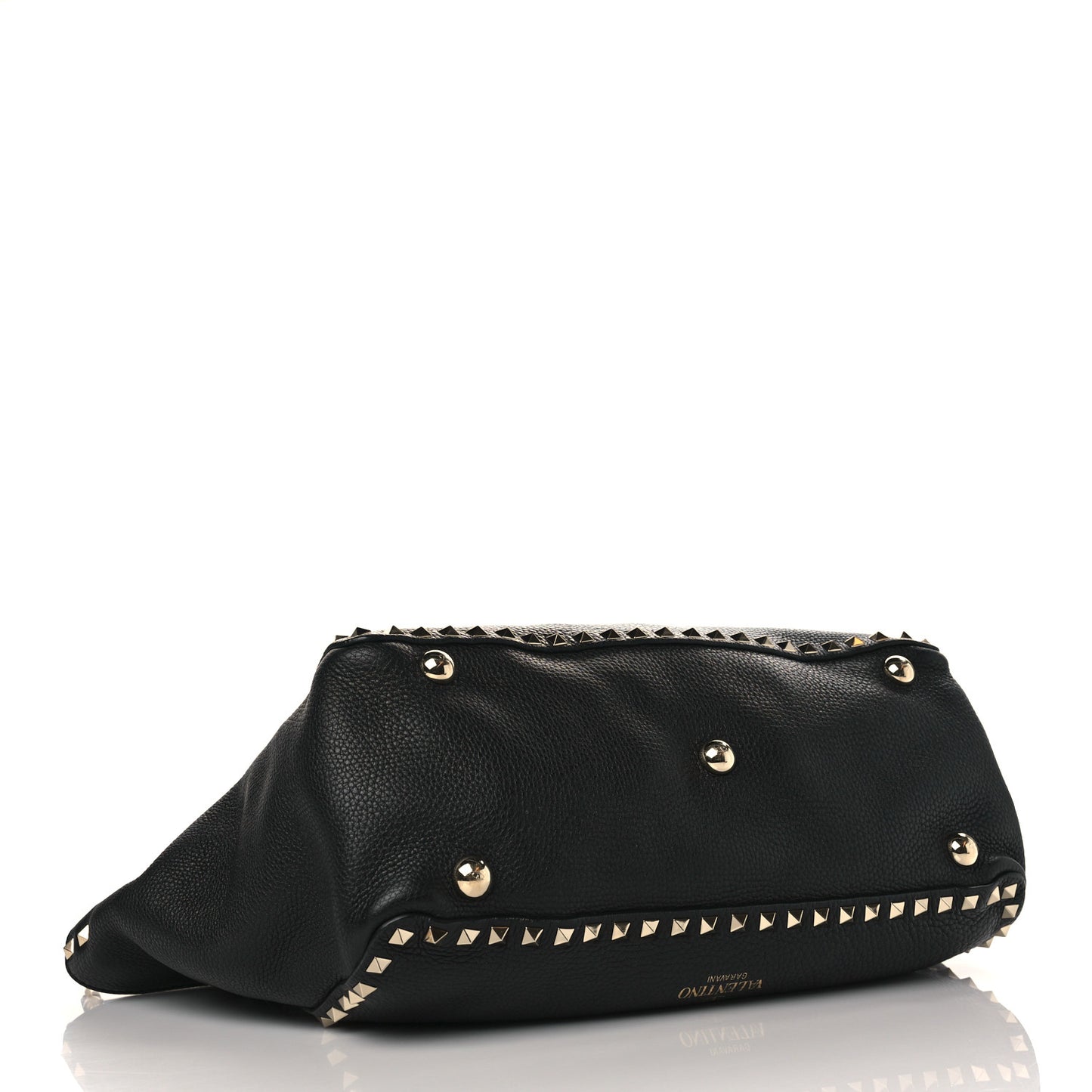 Alce Printed Calfskin Medium Rockstud Tote Black