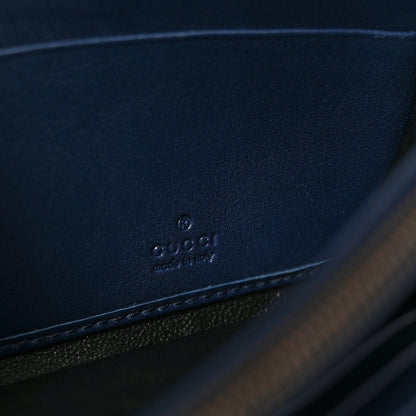 Gucci Snakeskin Horsebit 1955 Continental Wallet Blue 6 of 7