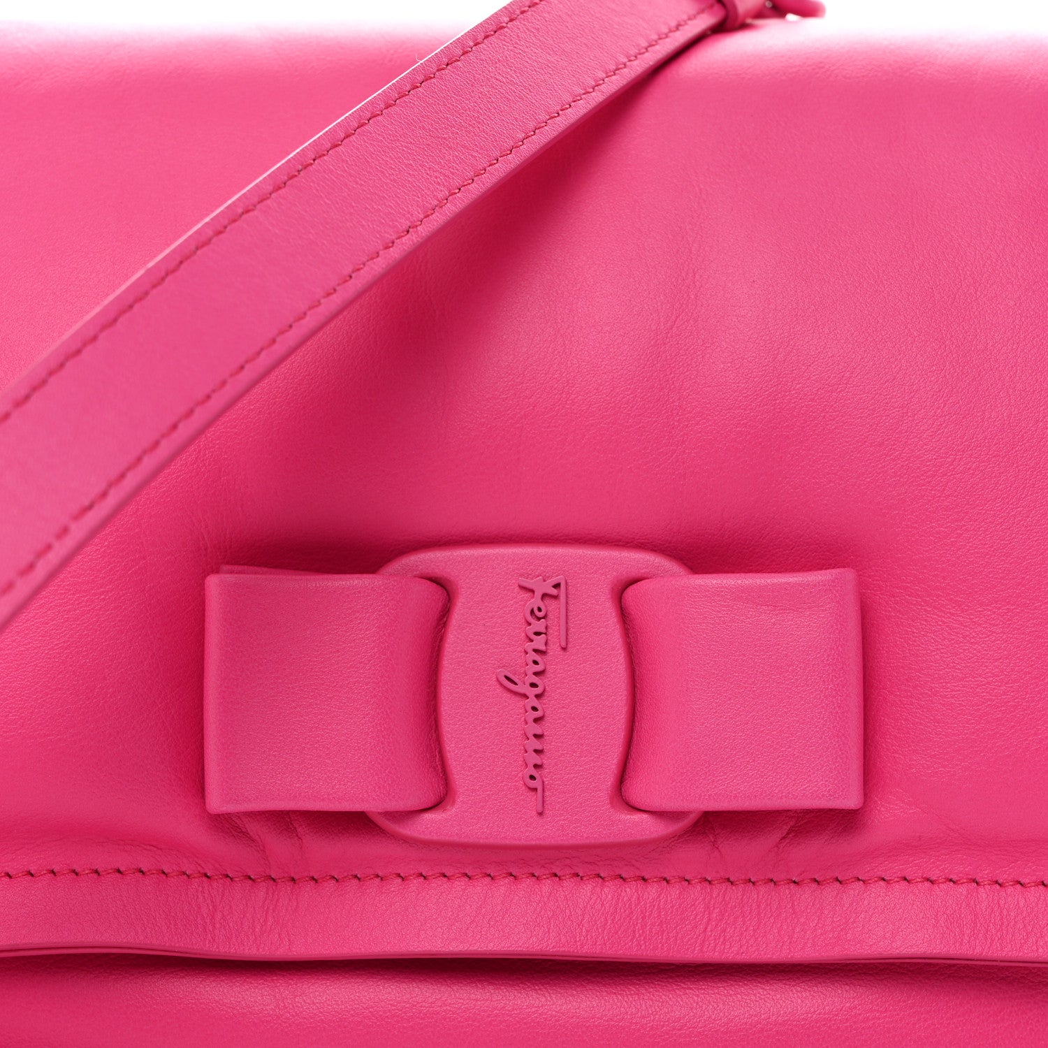 Salvatore Ferragamo Calfskin Small Viva Bow Shoulder Bag Hot Pink 9 of 11