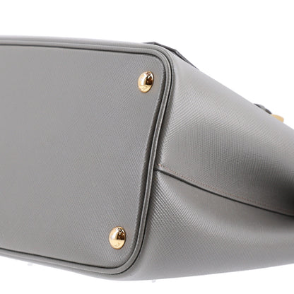 Prada Saffiano Cuir Bi-Color Double Handle Bag Marmo Caramel 10 of 10