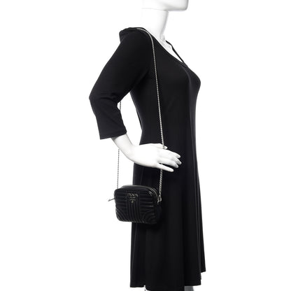 Prada Soft Calfskin Impunture Diagramme Belt Bag Black 3 of 9