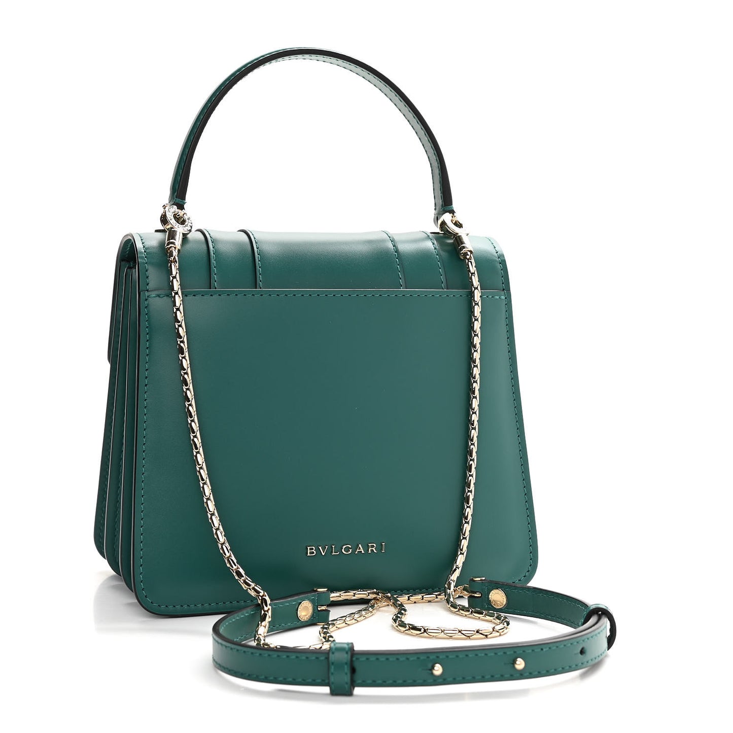 Calfskin Serpenti Forever Top Handle Emerald Green
