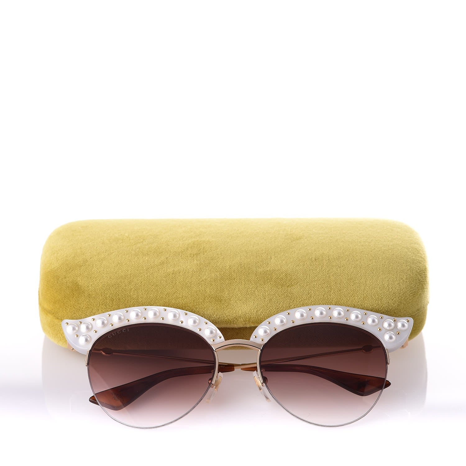 Gucci Pearl Cat Eye Sunglasses GG0212S White 7 of 7