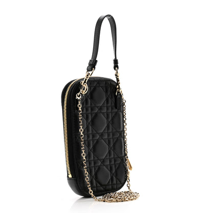 Christian Dior Lambskin Cannage Lady Dior Phone Holder Black 3 of 10